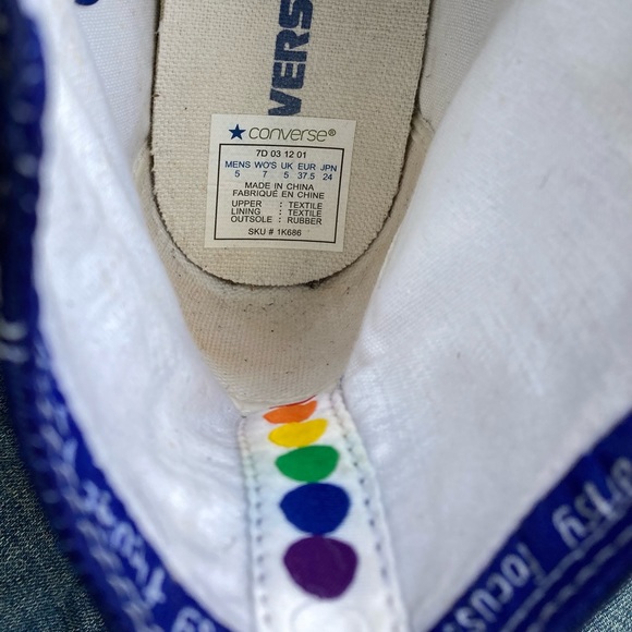 CONVERSE ALL STARS Shoes CHUCK TAYLOR Sneakers Blue White Size 7 - Picture 11 of 11